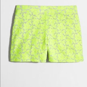 J. Crew Neon Embroidered Floral Shorts